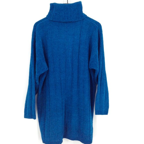VTG AMANDA SMITH Turquoise Chenille Turtleneck - Picture 5 of 8